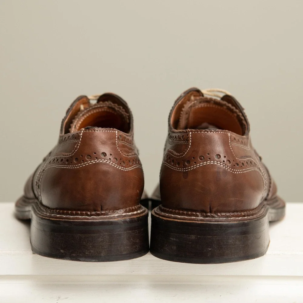Romano Brogue Wingtip Brown Leather‎ Dress Shoes Sz 11 Italian Timeless Heritage
